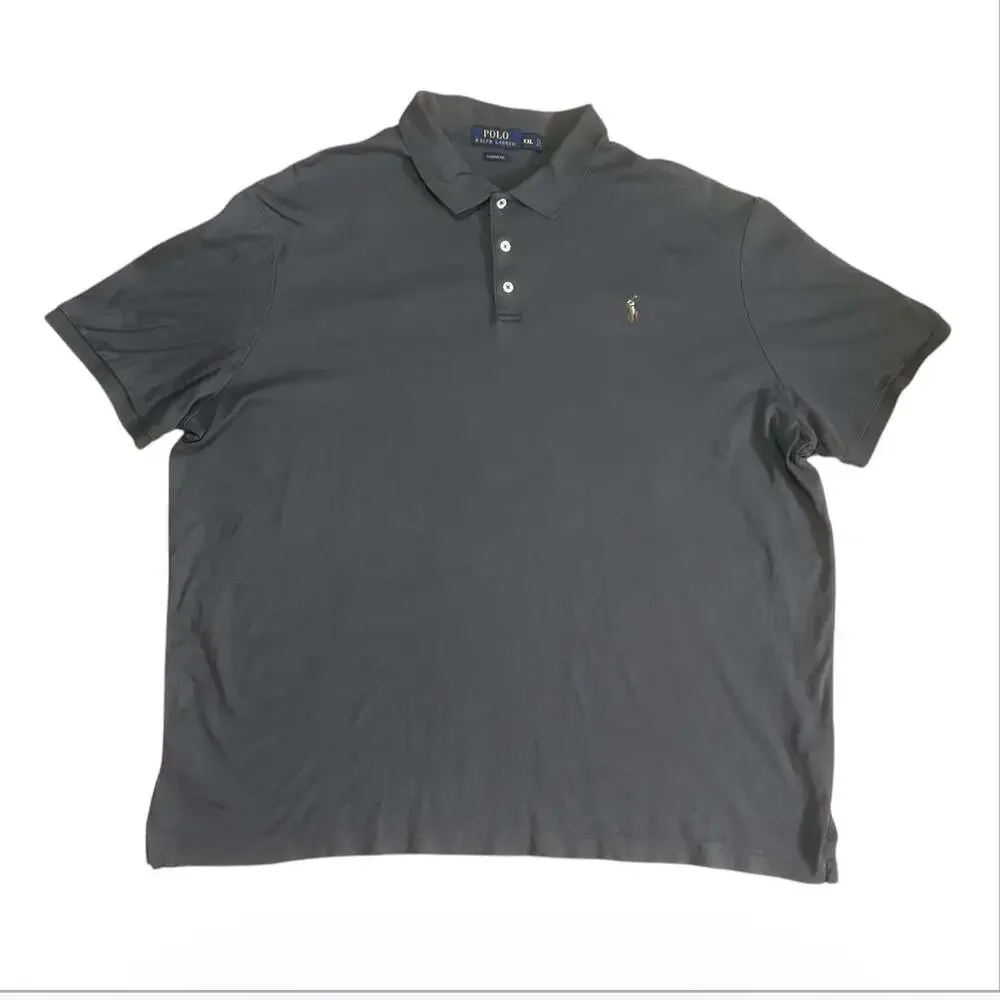 Polo Ralph Lauren Classic Fit Short-Sleeve Polo Shirt in Gray, Size XXL